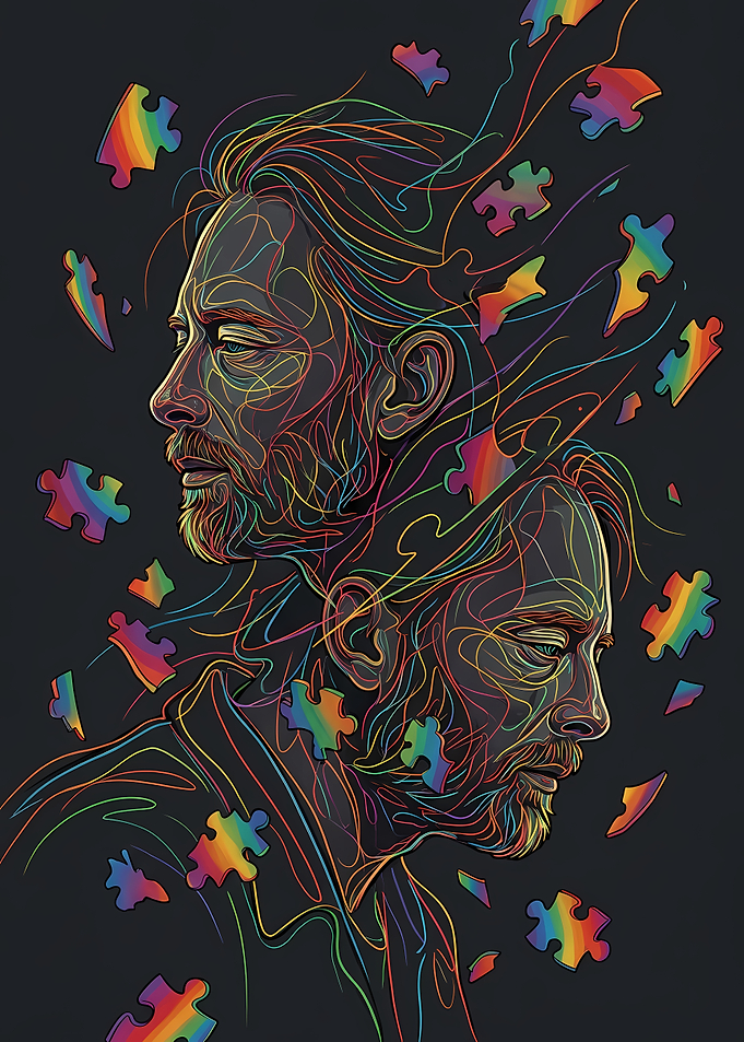 Thom Yorke Rainbow Puzzle Portrait