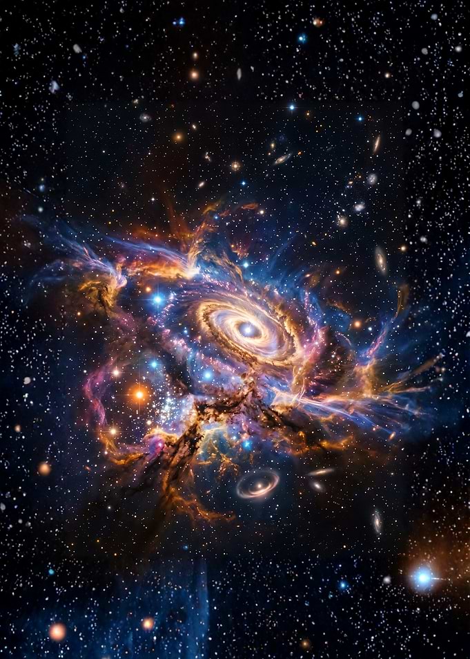 Vibrant Spiral Galaxy Nebula