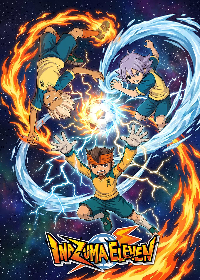 Inazuma Eleven Anime Soccer Action Poster
