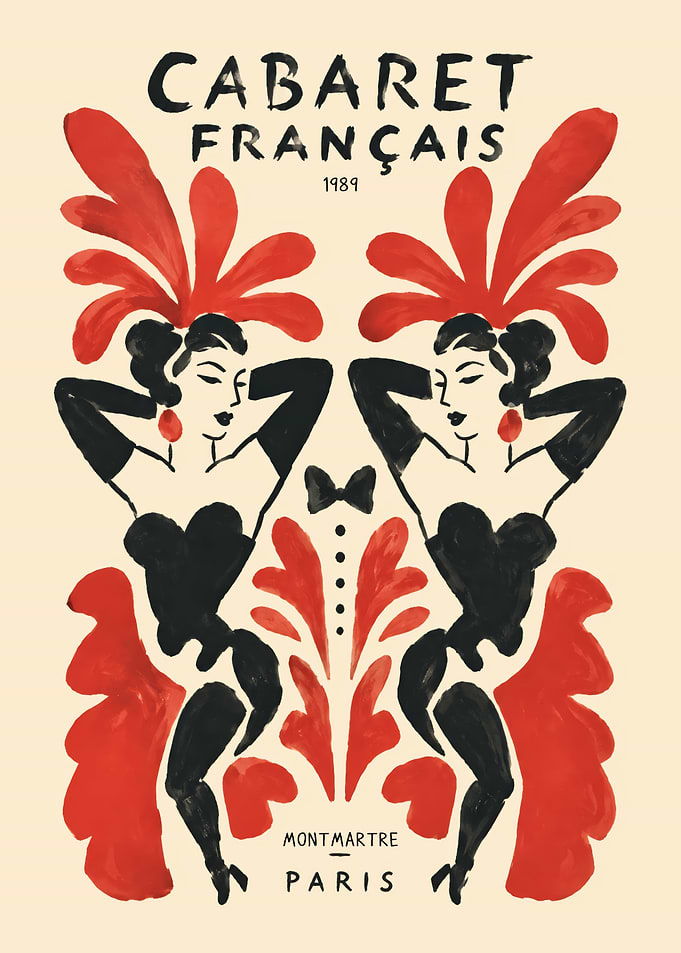 Cabaret Français 1989 Vintage Poster