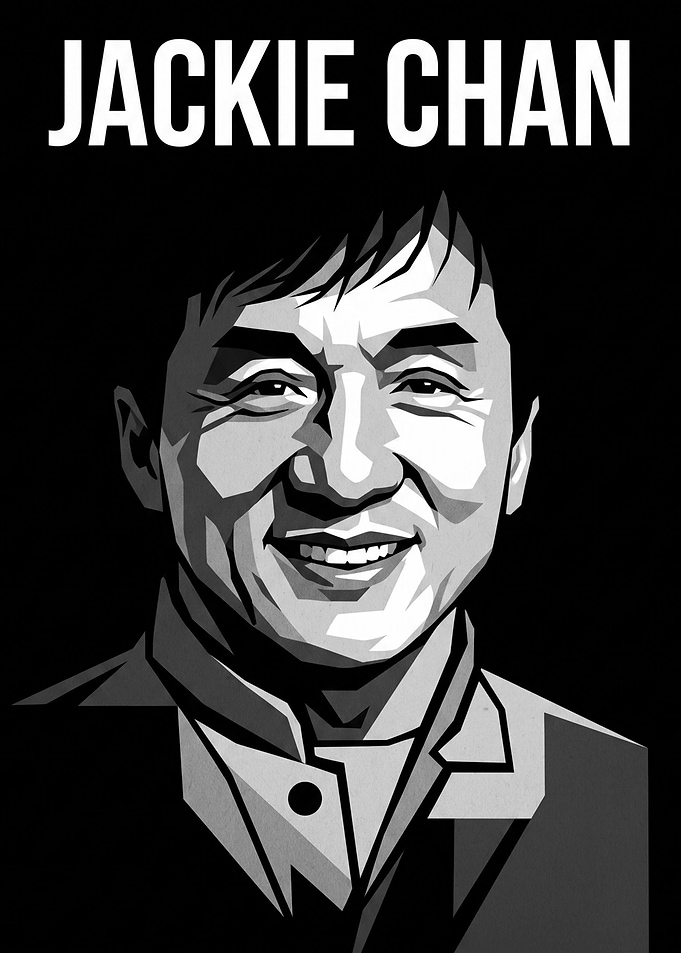 Jackie Chan Minimalist Portrait Poster