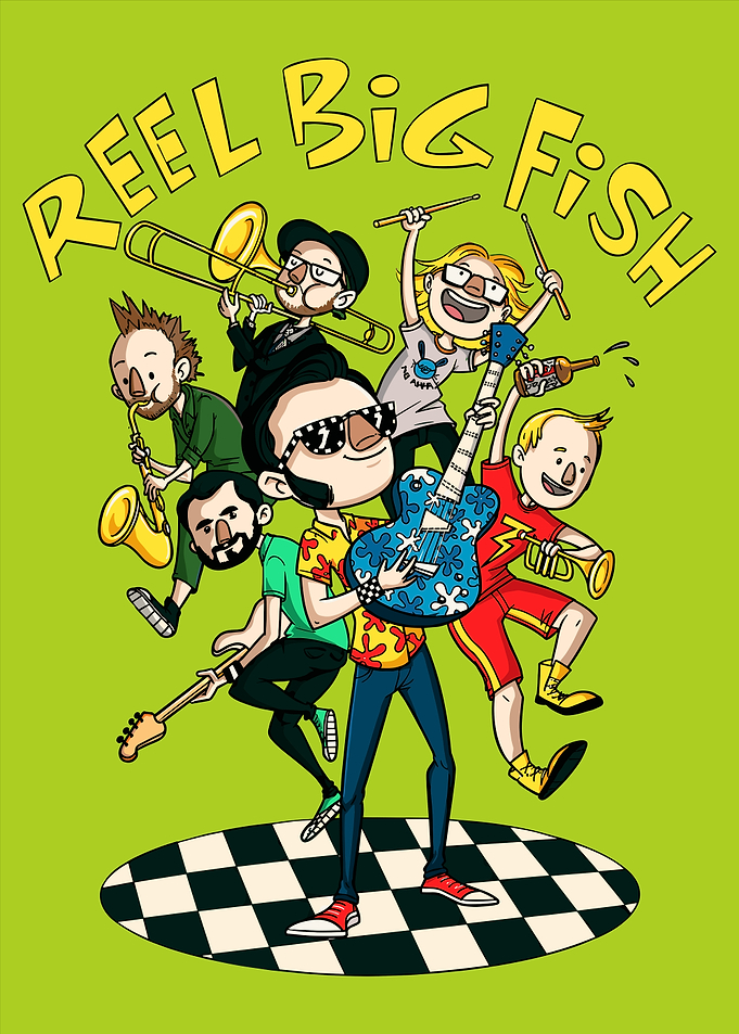 Reel Big Fish Cartoon Band Illustration
