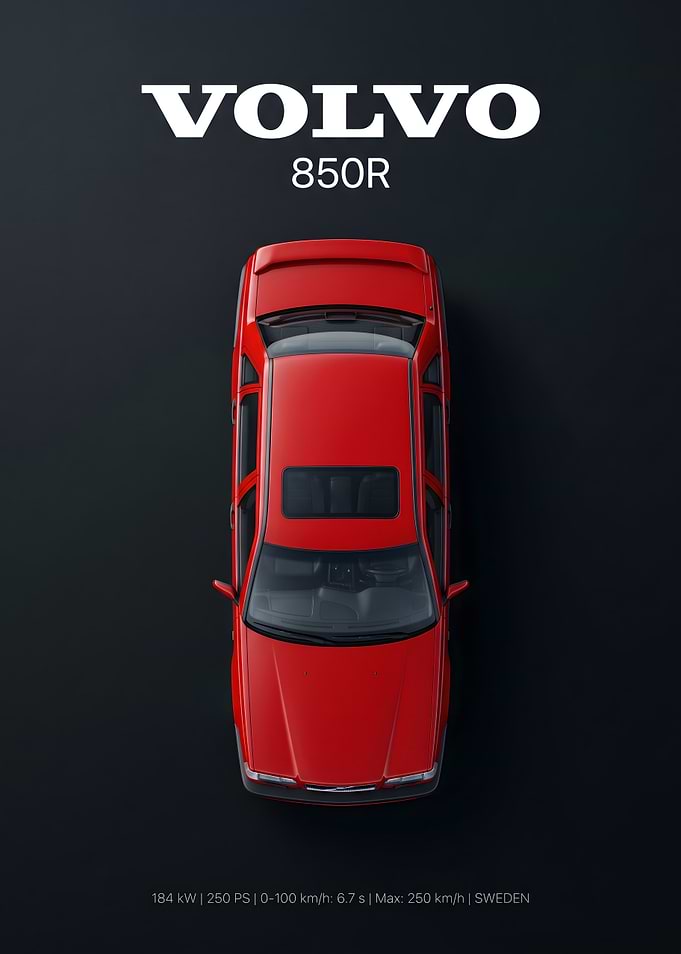 Volvo 850R Minimalist Car Poster