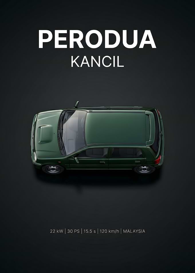 Perodua Kancil Minimalist Car Poster