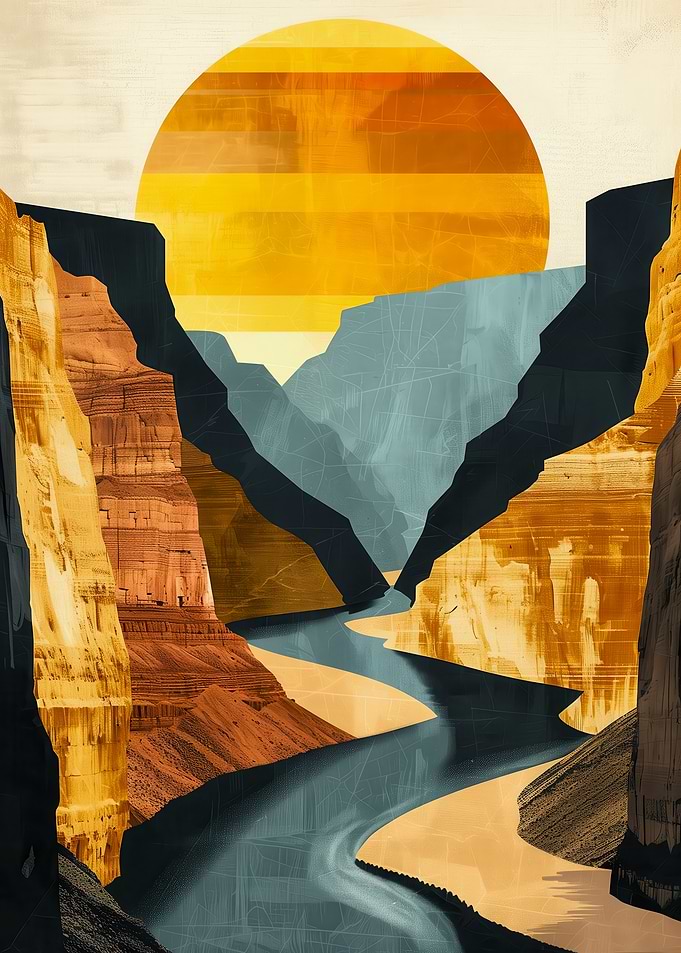 Grand Canyon Sunset Abstract Art