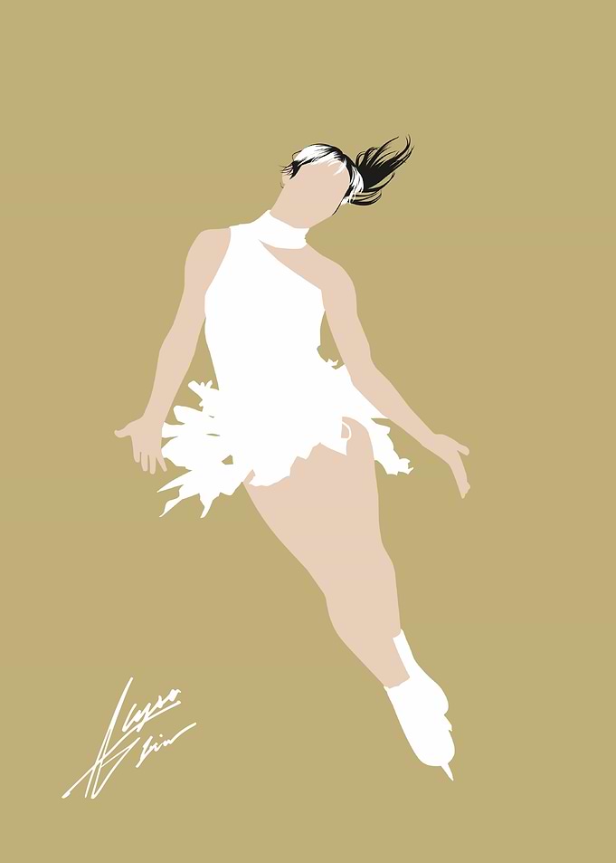 Minimalist Figure Skater Alysa Liu Illustration