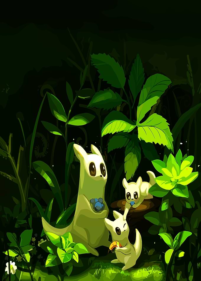 Rain World Slugcat Family Illustration