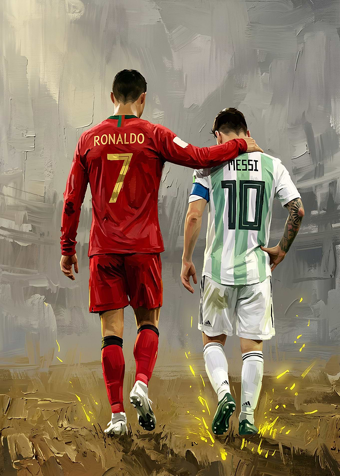 Cristiano Ronaldo Comforting Lionel Messi