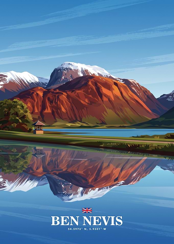 Ben Nevis Scotland Travel Poster