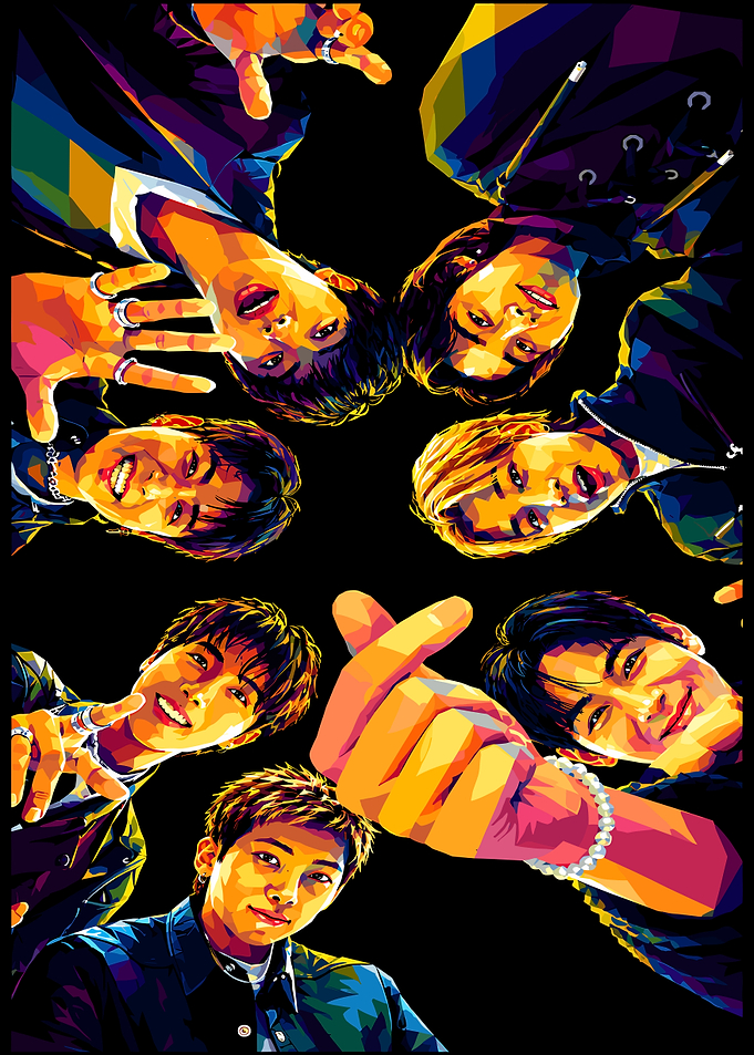 Pop Art Portrait of K-Pop Group