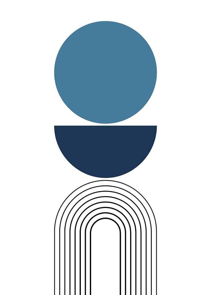 Minimalist Geometric Blue Abstract Art