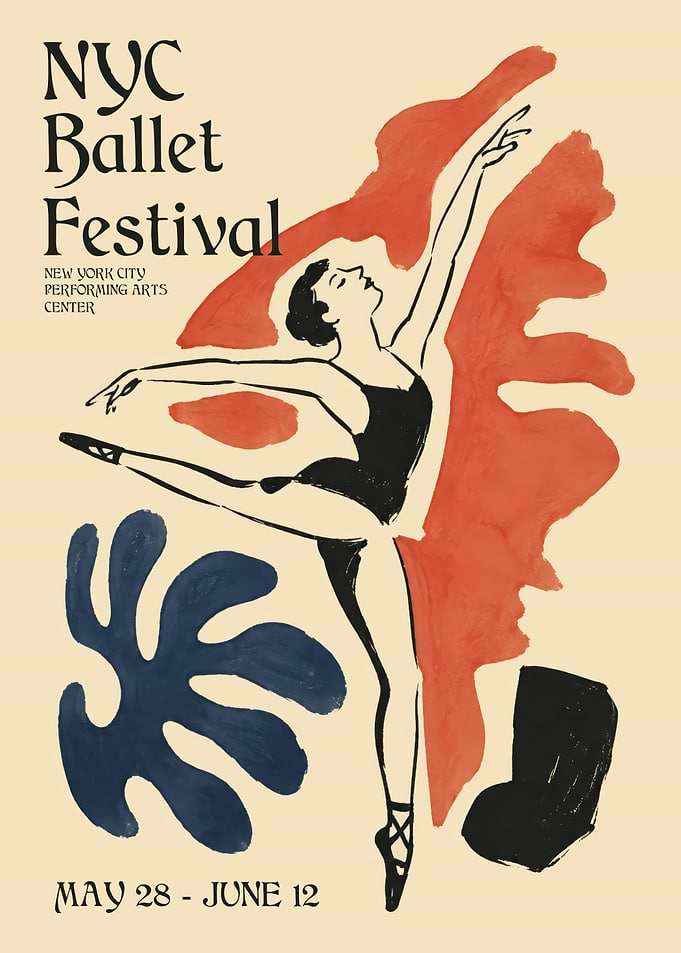 NYC Ballet Festival Vintage Poster