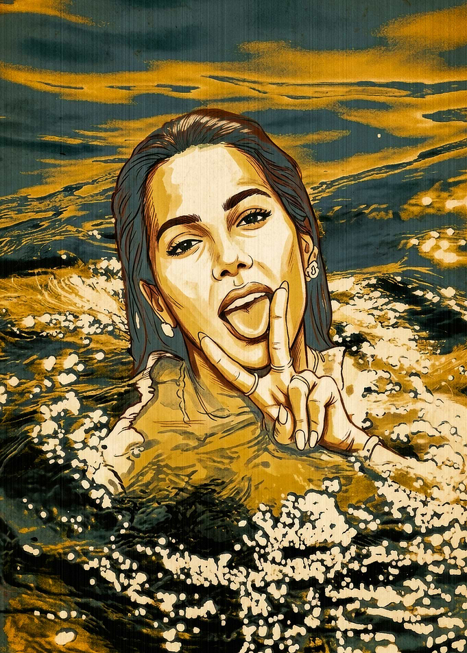 Anitta Portrait in Golden Water