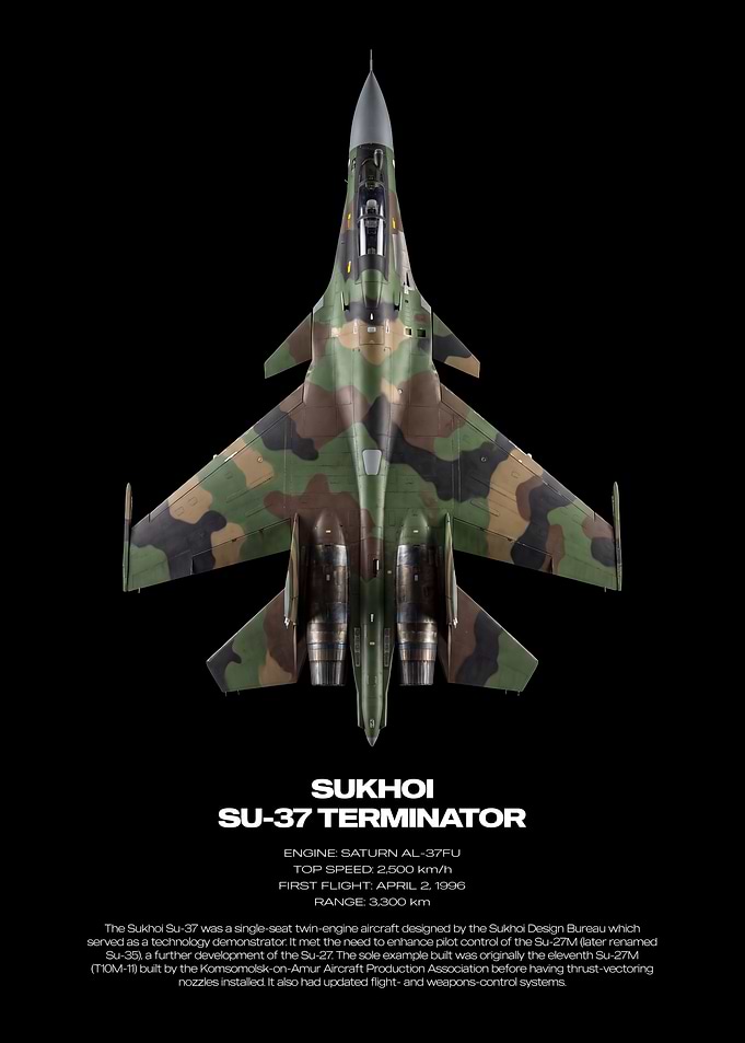 Sukhoi Su-37 Terminator Technical Poster