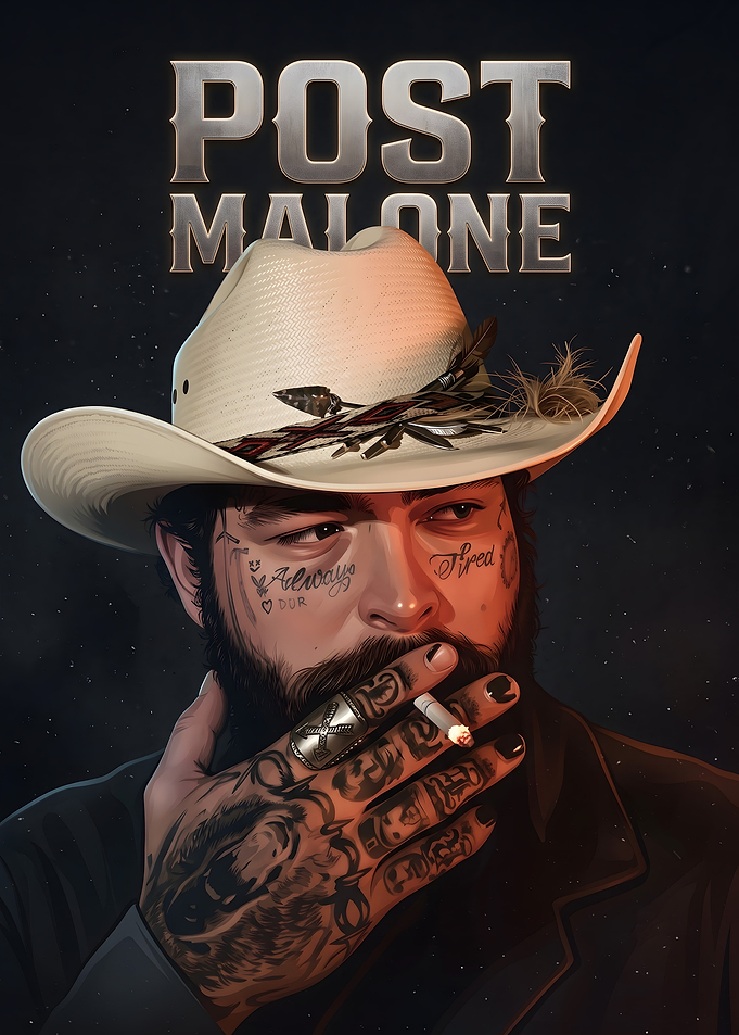 Post Malone Cowboy Portrait Poster