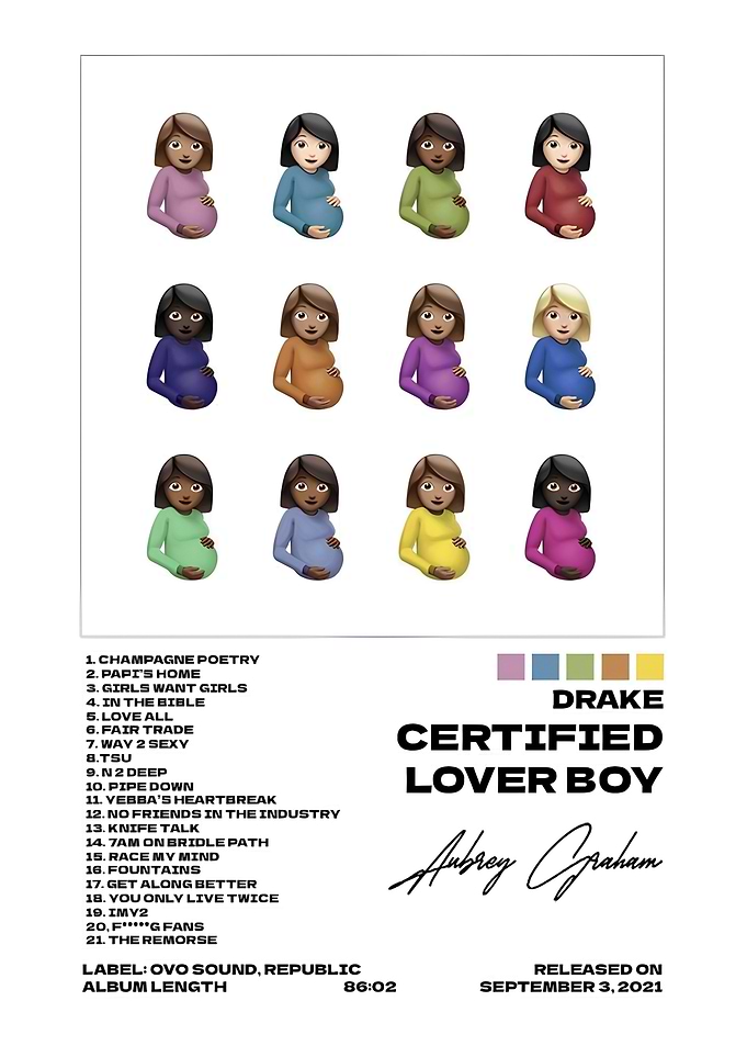 Drake Certified Lover Boy Album Poster