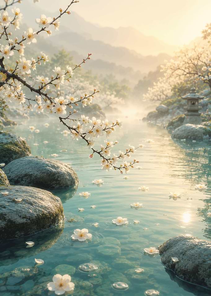 Serene Japanese Garden Stream
