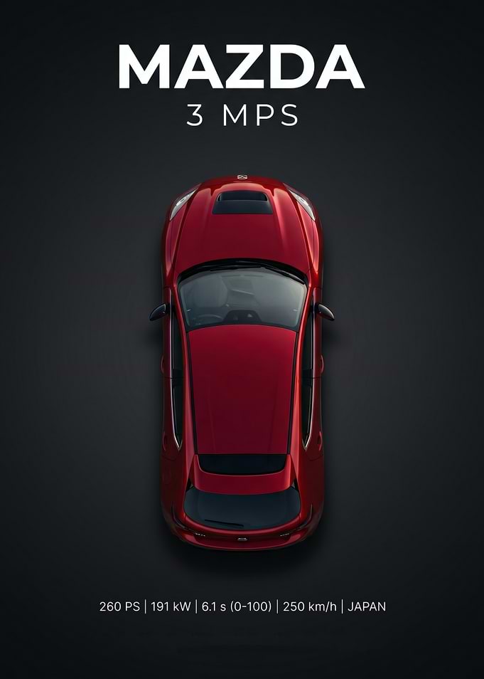 Mazda 3 MPS Top View Poster