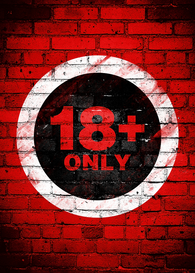 18+ Only Warning Sign