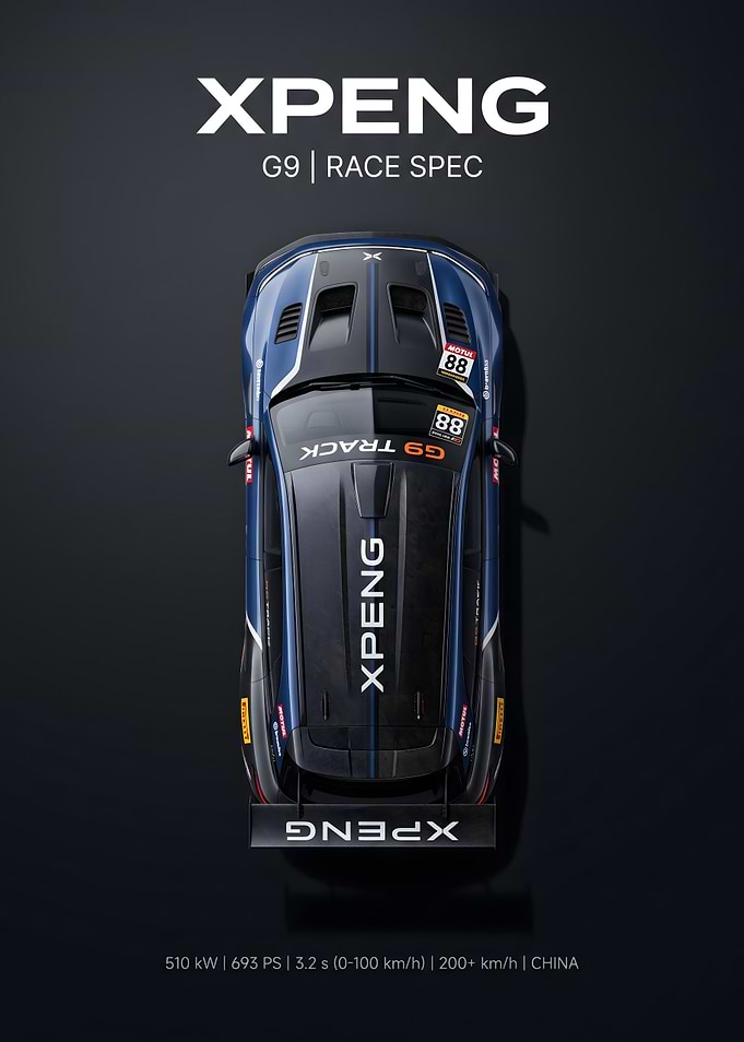 XPENG G9 Race Spec Top View