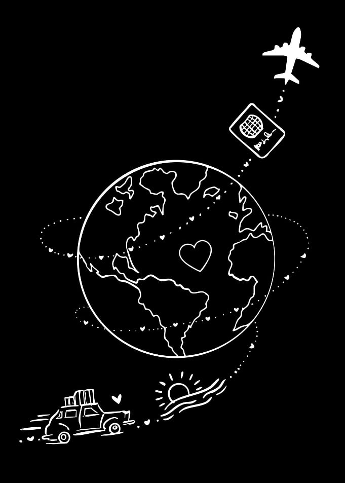 Minimalist Travel Adventure Line Art