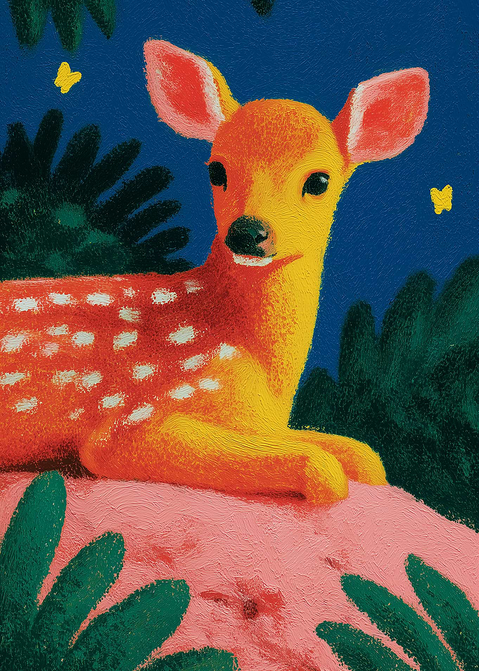 Whimsical Fawn in Magical Forest