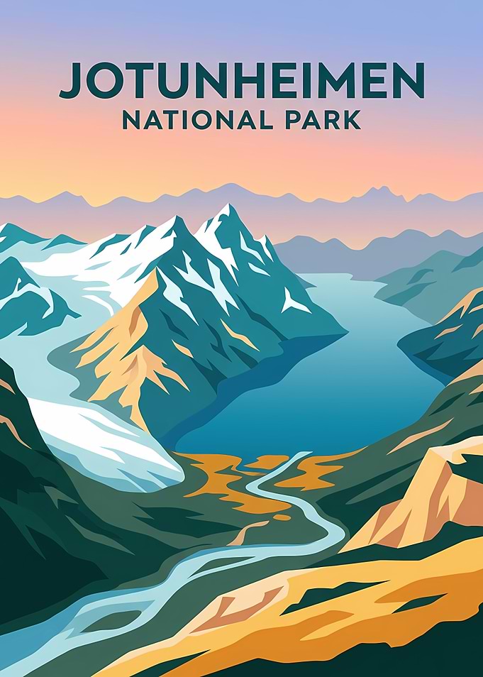Jotunheimen National Park Travel Poster