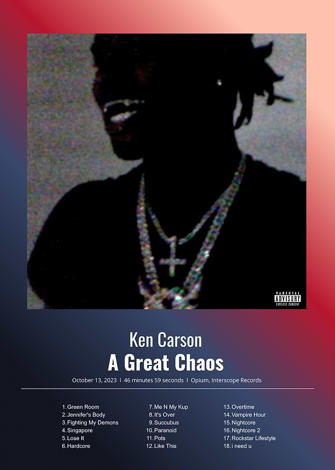 Ken Carson A Great Chaos Poster