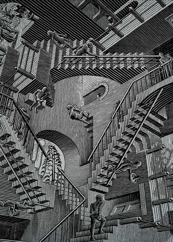 M.C. Escher Relativity Staircase Art