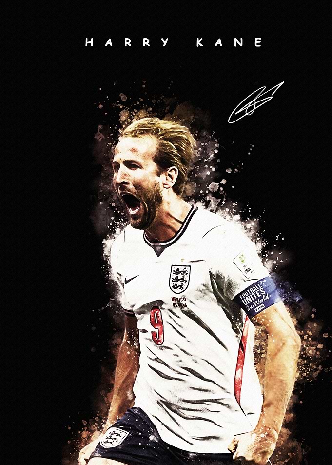 Harry Kane England Football Art