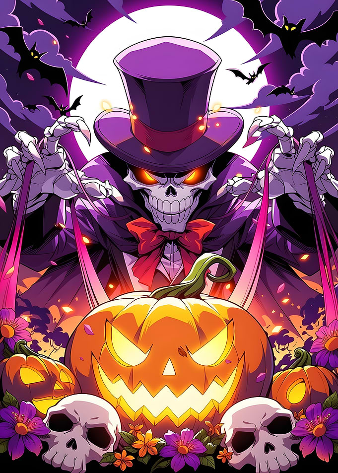 Spooky Halloween Skeleton Ringmaster