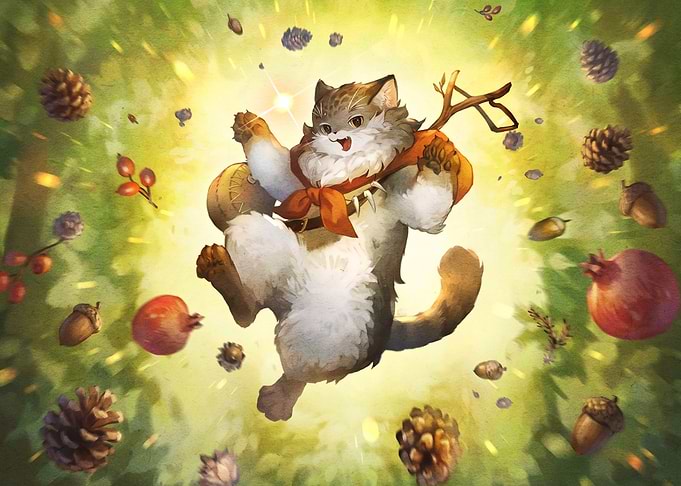 Adventurous Cat Traveler in Forest