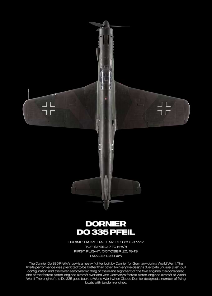Dornier Do 335 Pfeil Aircraft Poster