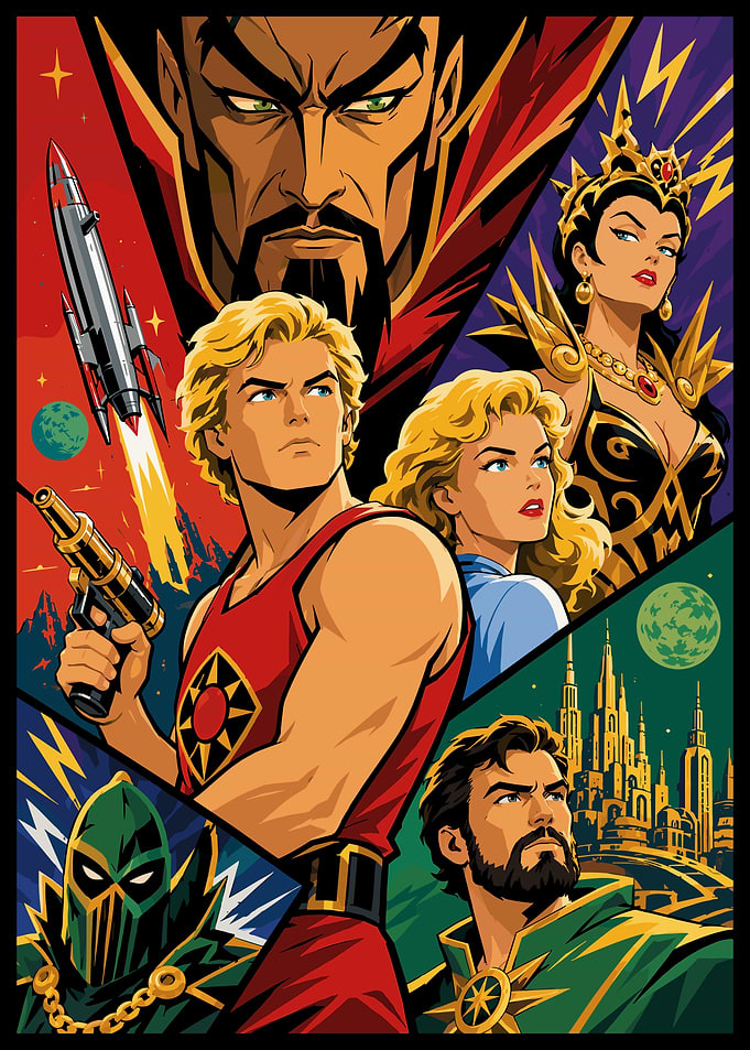 Flash Gordon Retro Comic Art