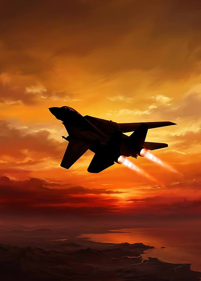 F-14 Tomcat Jet at Sunset