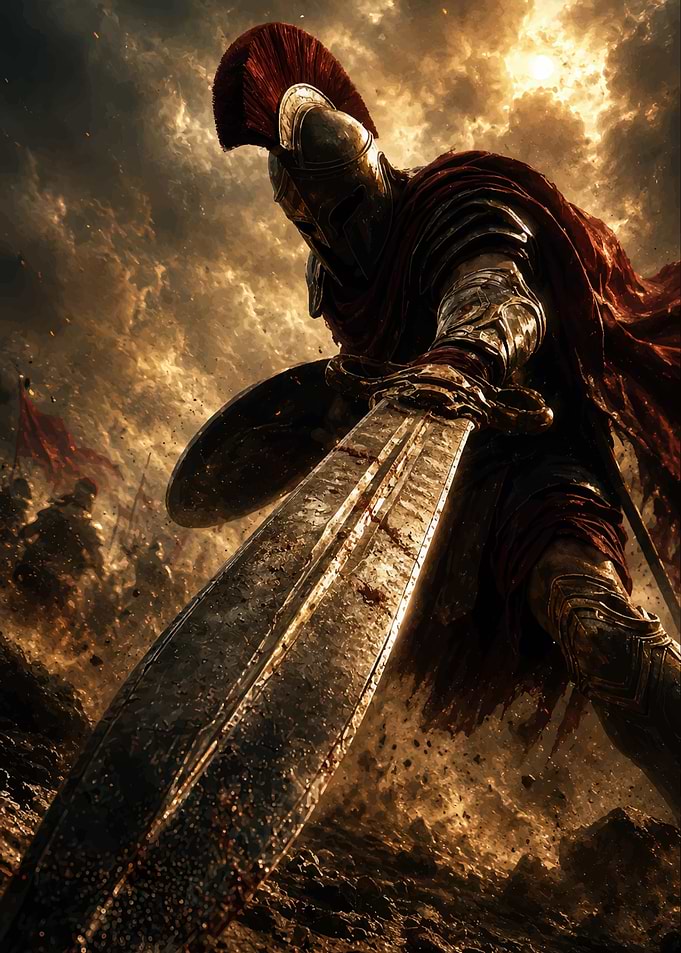 Spartan Warrior in Battle