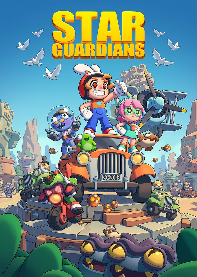 Star Guardians Cartoon Adventure Poster
