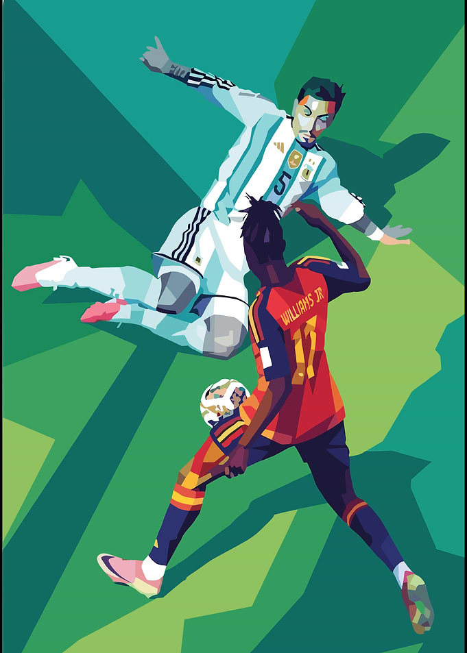WPAP Style Soccer Player Duel