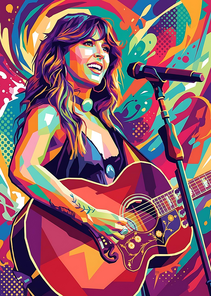 Colorful Pop Art portrait of Ella Langley