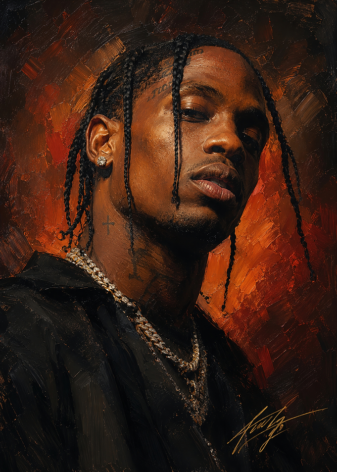 Travis Scott Oil Painting Portrait