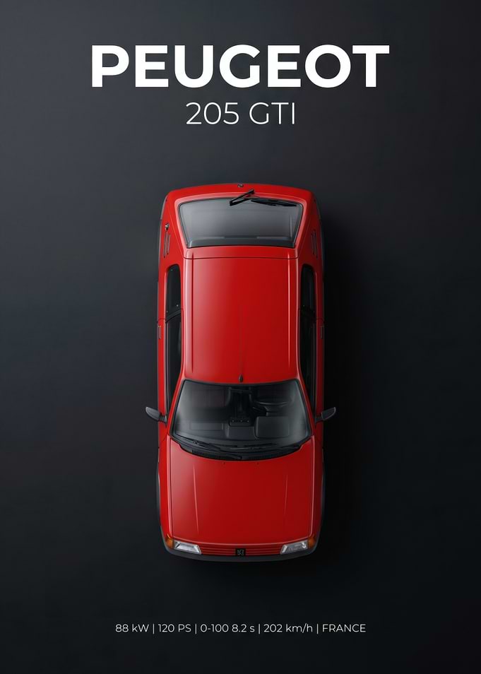 Peugeot 205 GTI Minimalist Poster