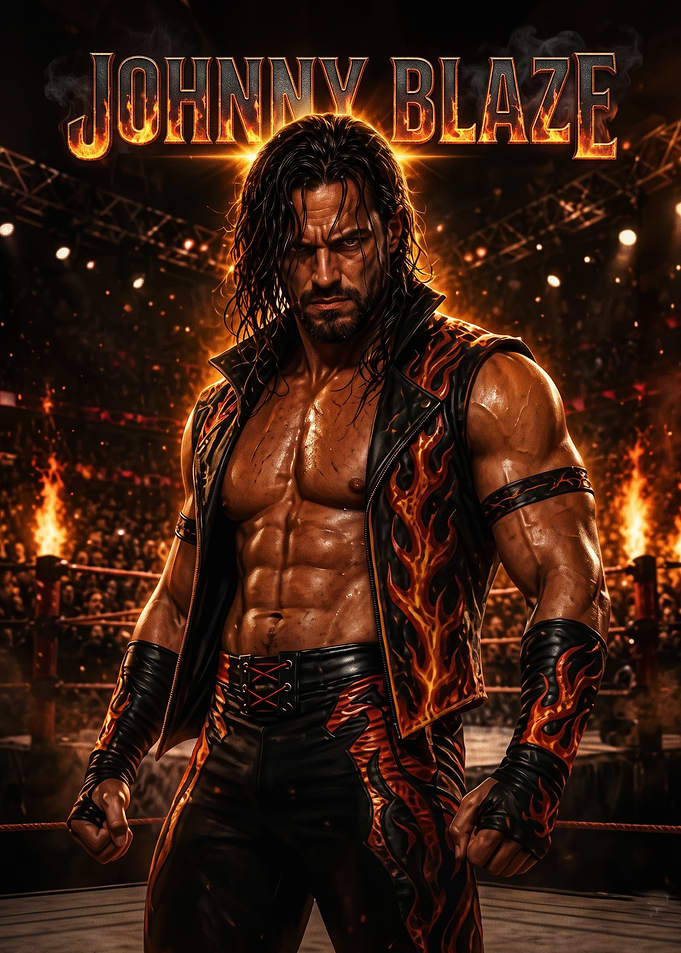 Johnny Blaze Wrestling Poster