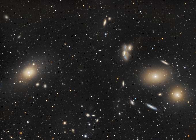 Deep Space Galaxy Cluster View- The Markarian's Chain