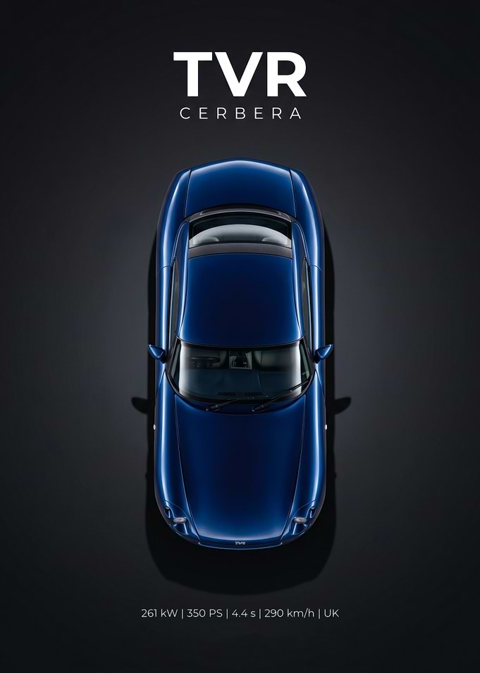 TVR Cerbera Top View Poster