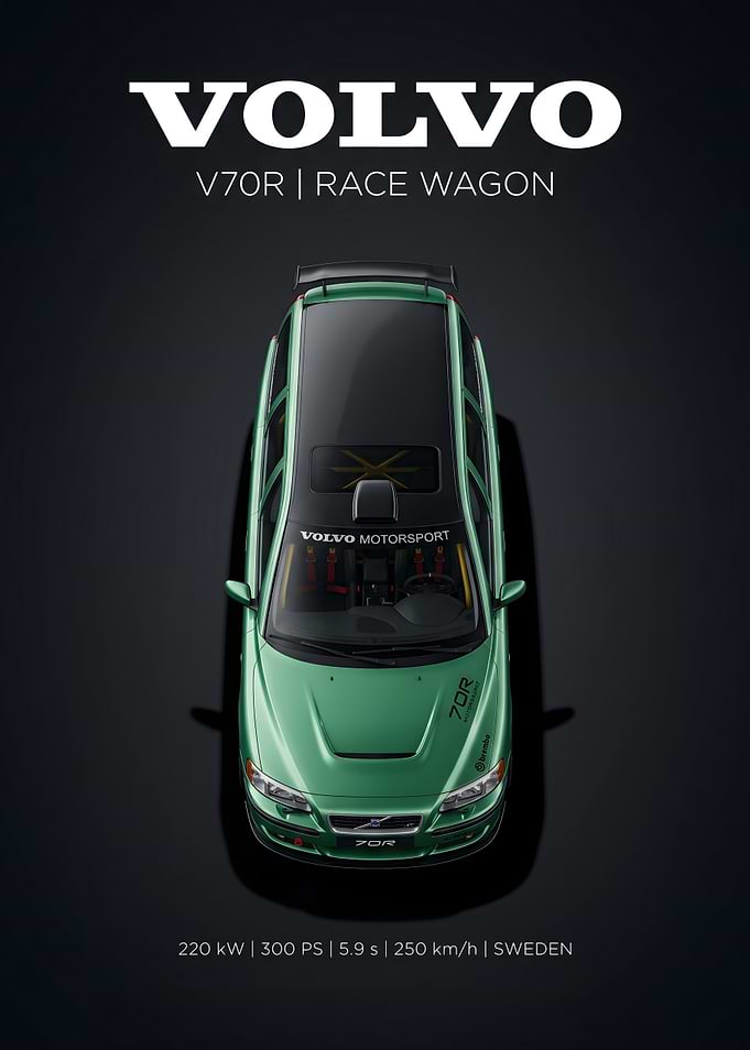 Volvo V70R Race Wagon Poster