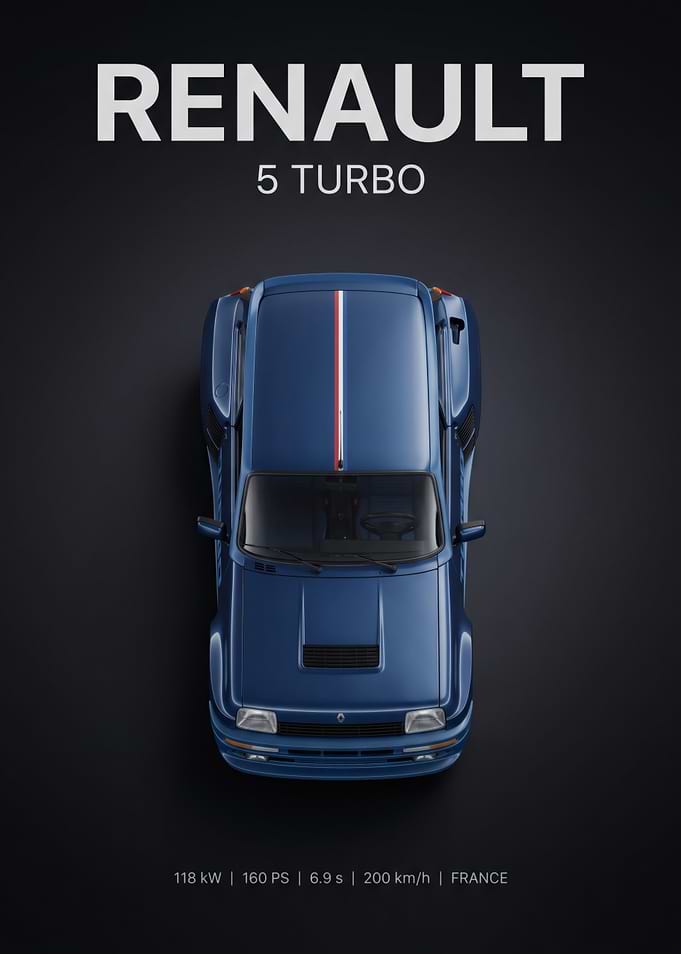 Renault 5 Turbo Minimalist Poster