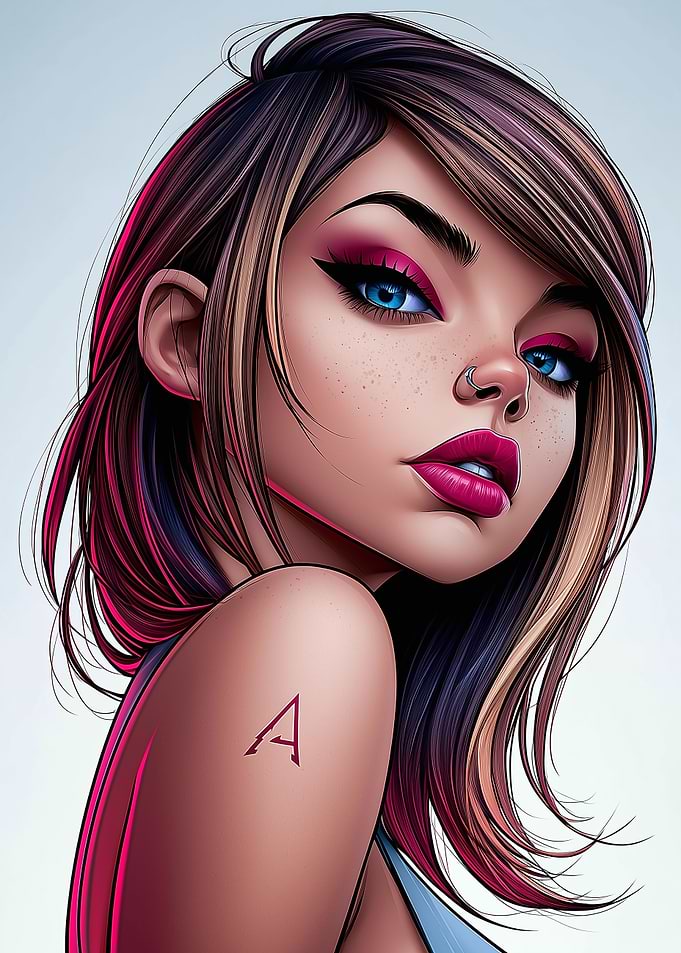 Stylized Portrait of a Young Woman