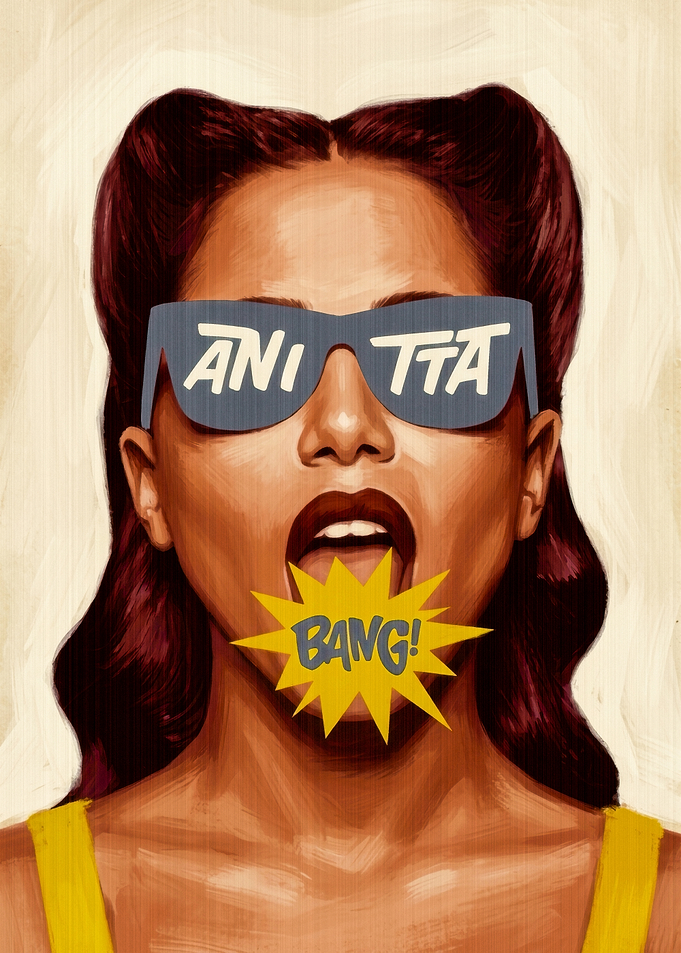 Anitta Pop Art Style Portrait