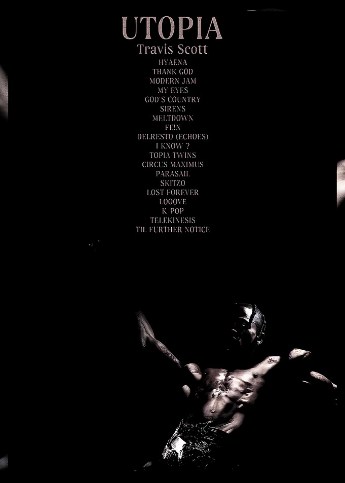 Travis Scott Utopia Album Tracklist Poster