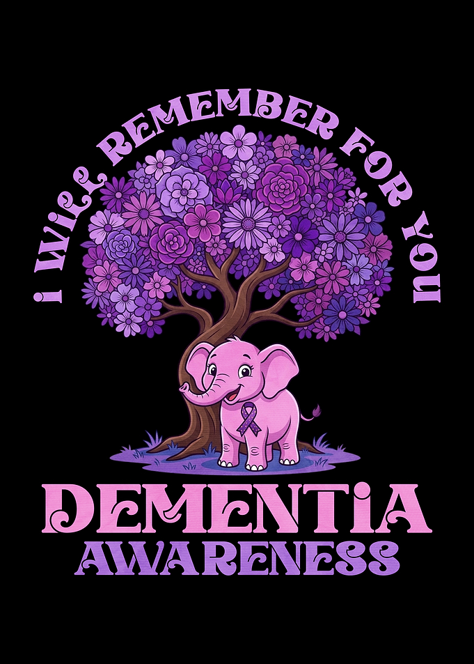 Dementia Awareness Elephant Floral Design